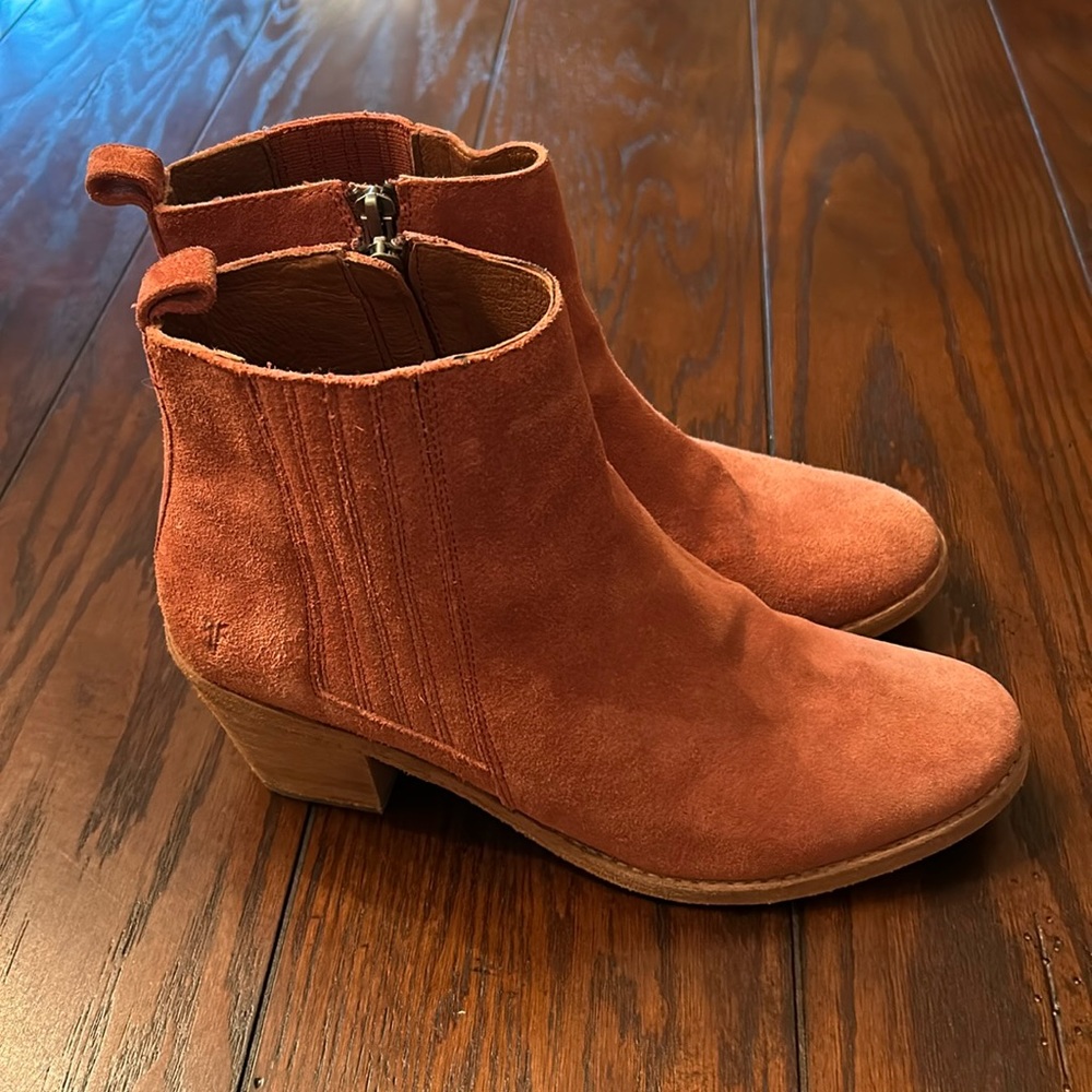 Frye Dusty Rose Suede Ankle Boots